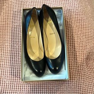 Christian Louboutin Paris Black Heels with Red Bottoms Size 39